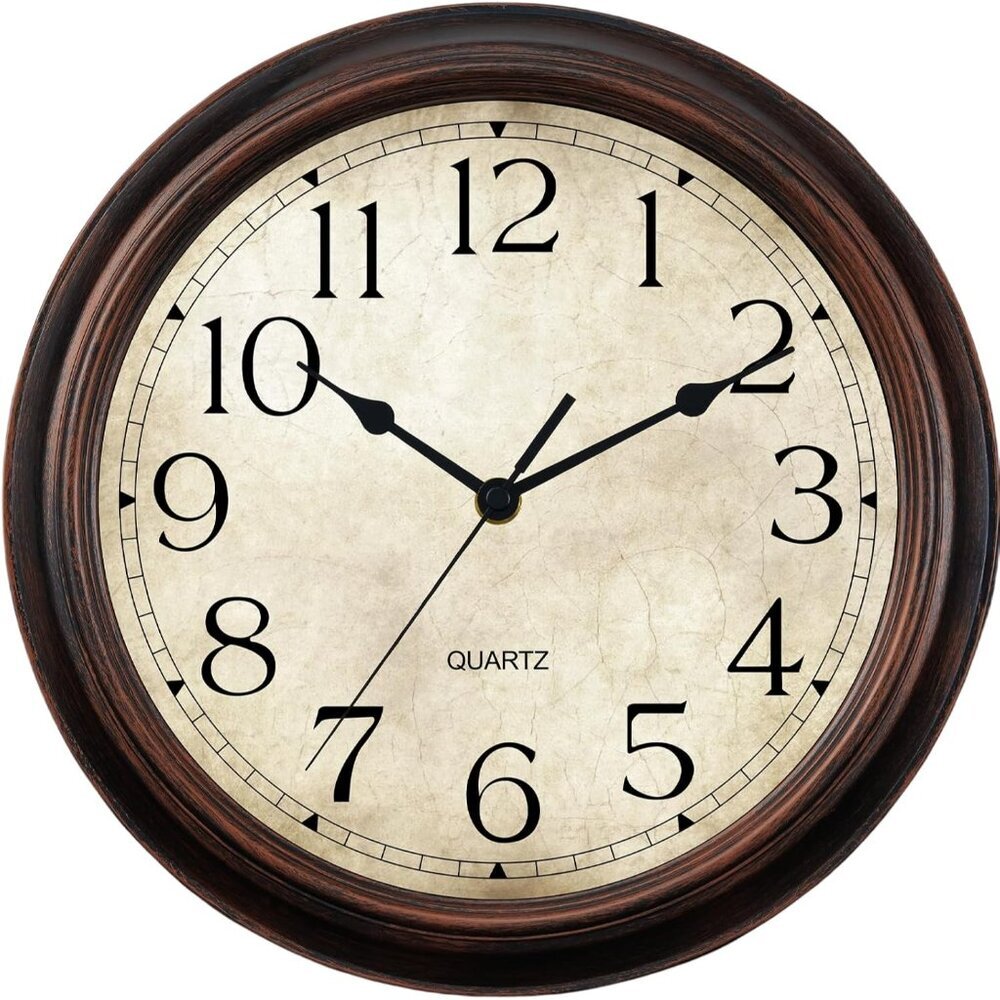 Wall Clock Battery Operated Vintage Silent Non-Ticking Analog Wall Clocks 8.5 In